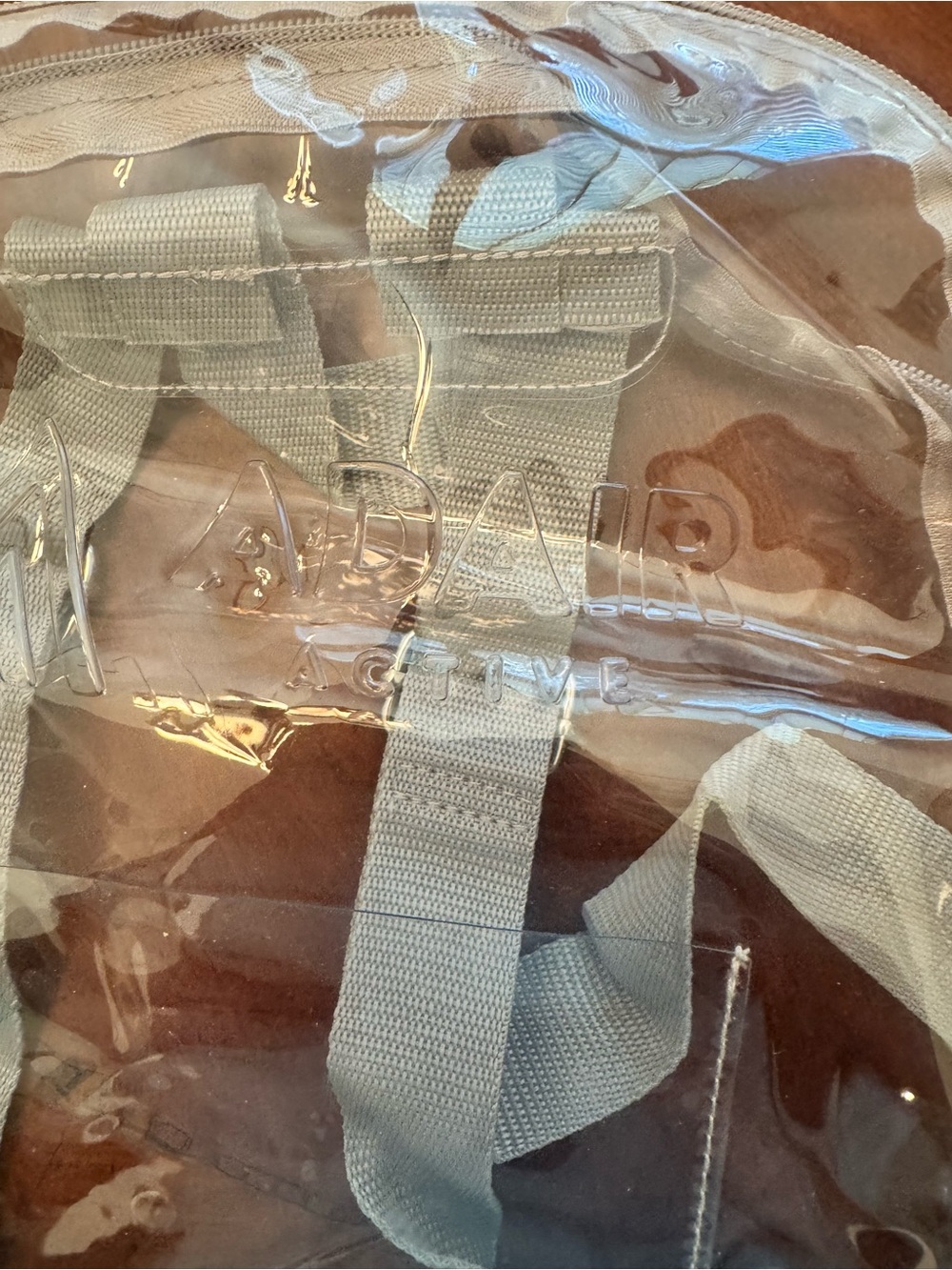 Clear Mini Backpack with Gray Straps - Picture 3 of 3